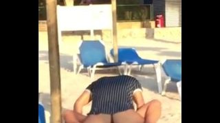 Action packed sex on the beach,tight pussy fuck in public