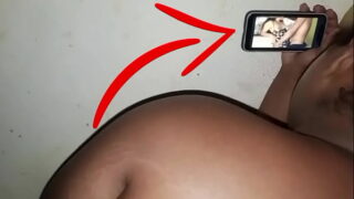 busty and booty hot chocolate babe caught by her step bro while watching porn